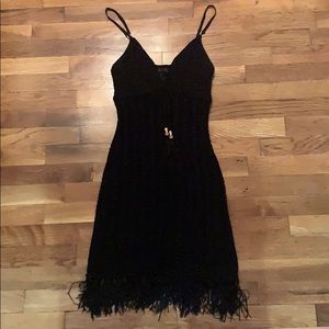Guess black dress with tassels